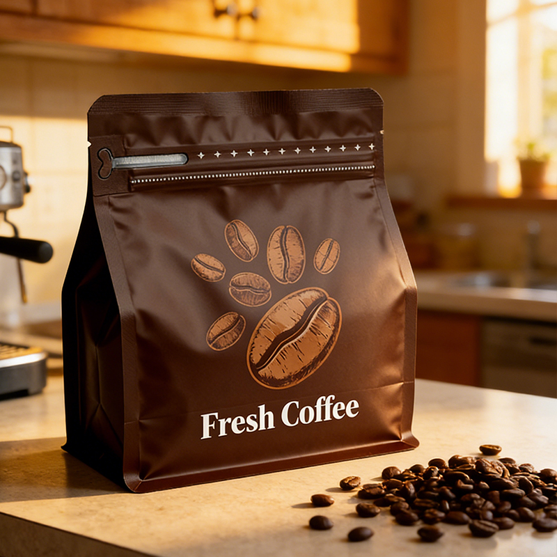 PET/AL/PE Multi-Layer Protective Eight-Side Seal Bag for Coffee Beans